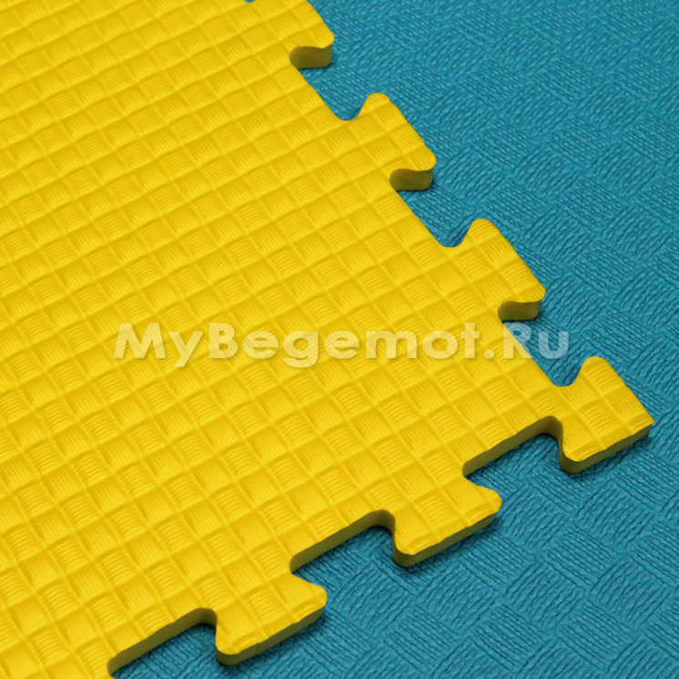 Мягкий пол, коврики-пазлы  (мелкий пазл) 100х100x1 см, жёлтые
